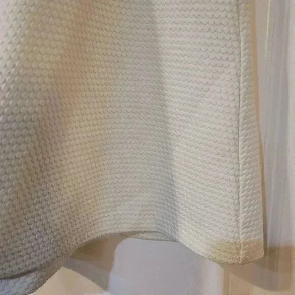 BANANA REPUBLIC WOMEN'S WINTER WHITE POLY/SPANDEX WAFFLE KNIT A-LINE SKIRT EUC - Picture 7 of 10